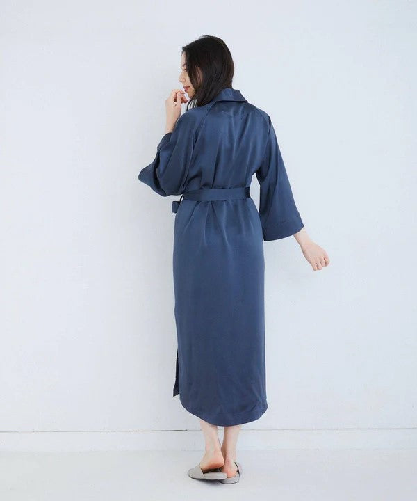 純真絲睡袍 木碳灰